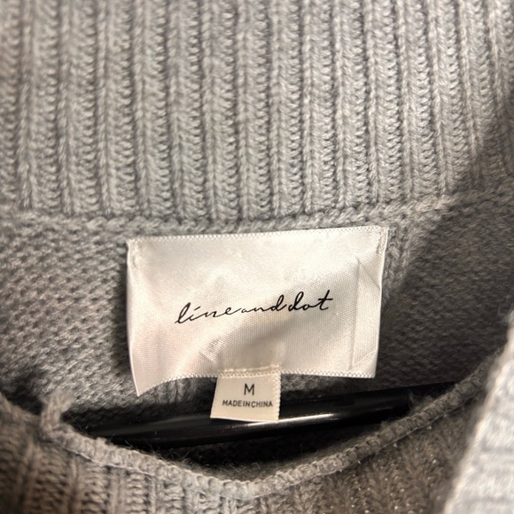 Line and Dot Women’s M Gray Long‎ Sleeve Dorothy Sweater Maxi Dress Slit Stretch - Picture 4 of 7